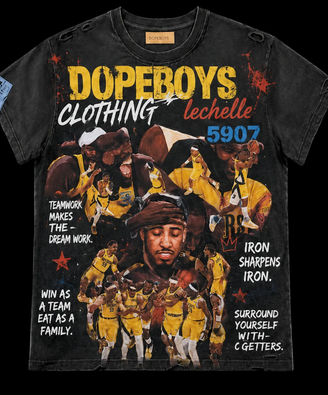 DOPEBOYS X L’ECHELLE “TYRESE HALIBURTON ” Distress Tee