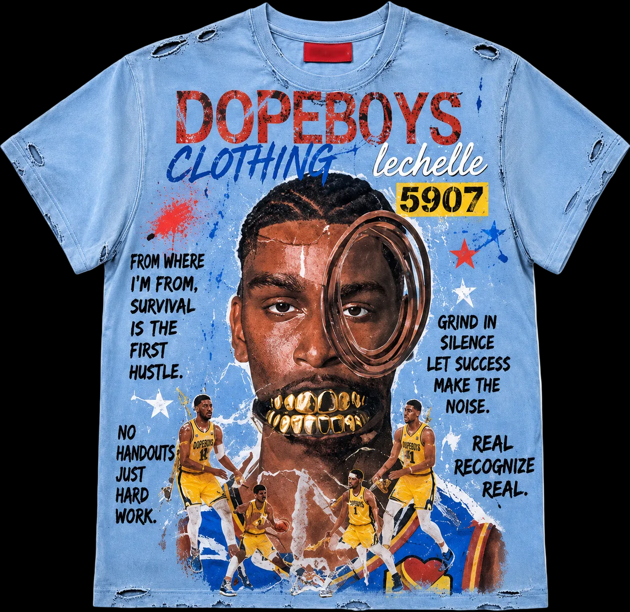 DOPEBOYS X L’ECHELLE “SHAI” Distress Tee