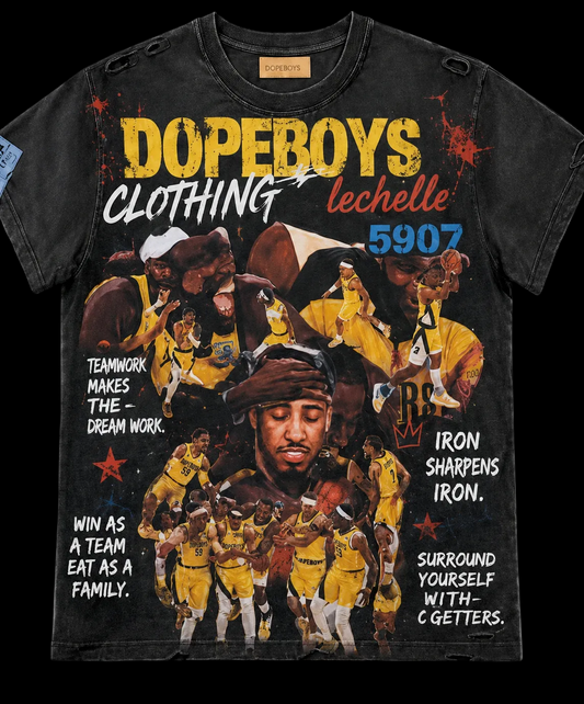 DOPEBOYS X L’ECHELLE  “TYRESE HALIBURTON ” Distress Tee
