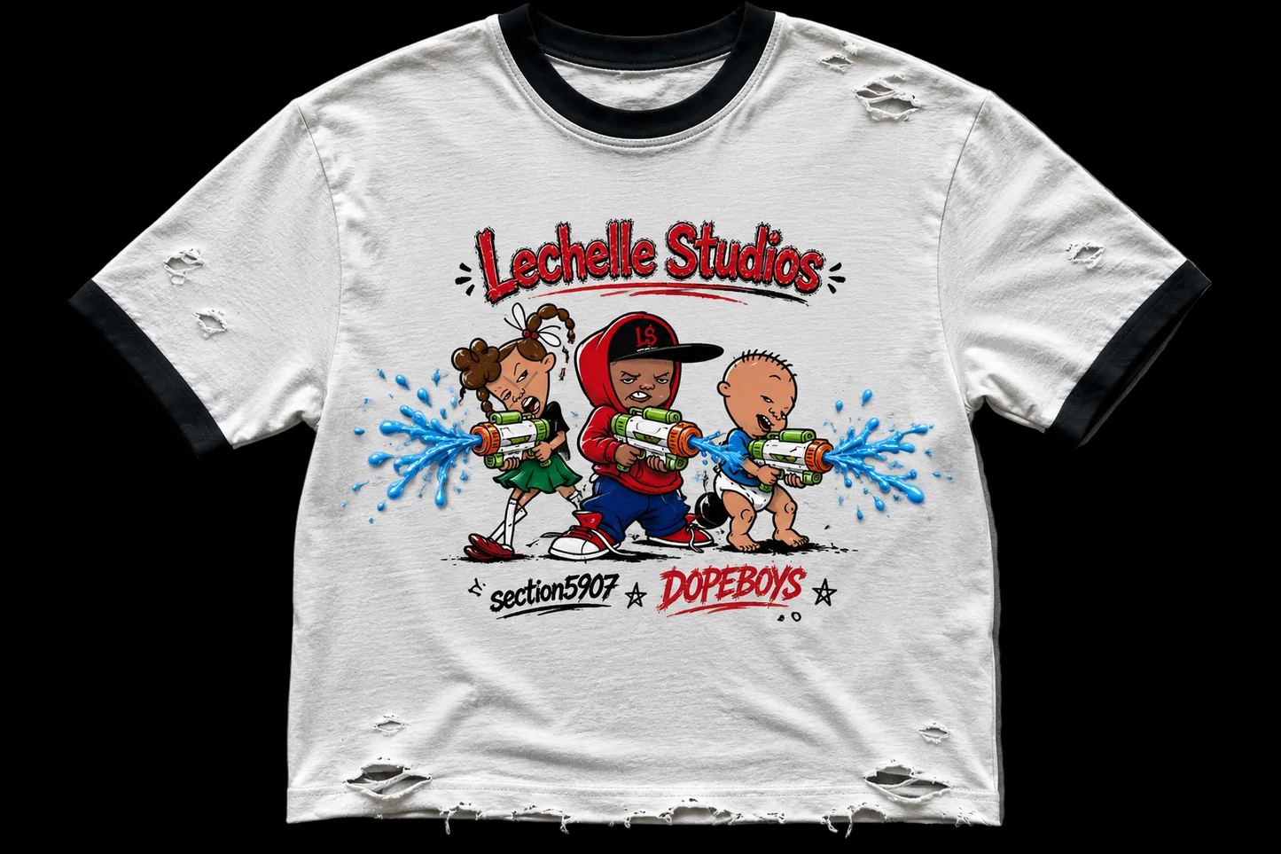 DOPEBOYS X L’ECHELLE “BEBE KIDS” Distress Tee